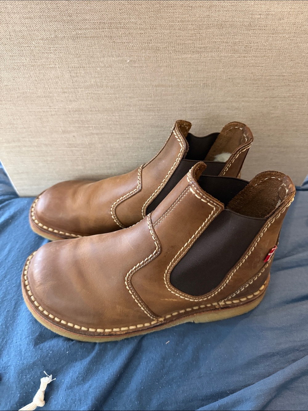 Women’s Brown Leather Chukka Boots with Elastic Side Panels